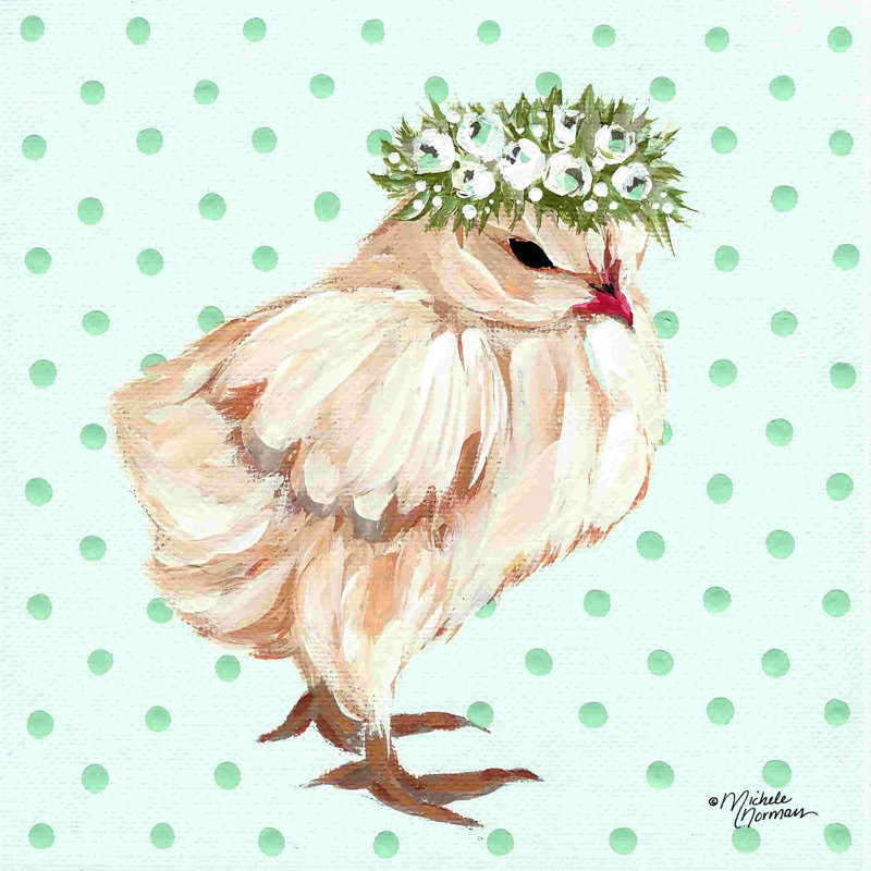 Spring Chick - Wrapped Canvas Painting, 36" H x 36" W  