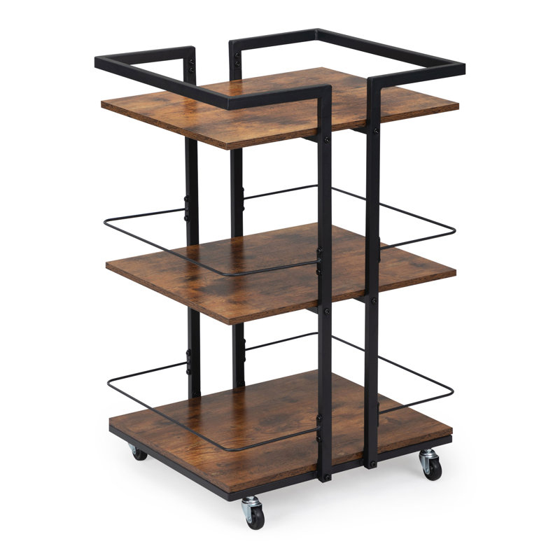 Multi-tier Salon Cart with Universal Wheels and Iron Rail