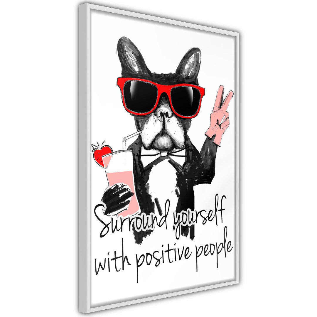 Gerahmtes Poster Positive Bulldog