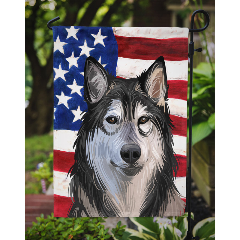 Polyester à 2 côtés 15 x 11 po drapeau de jardin, Tamaskan