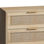 Armoire de rangement 59,6 po à 6 tiroirs avec tiroir en rotin