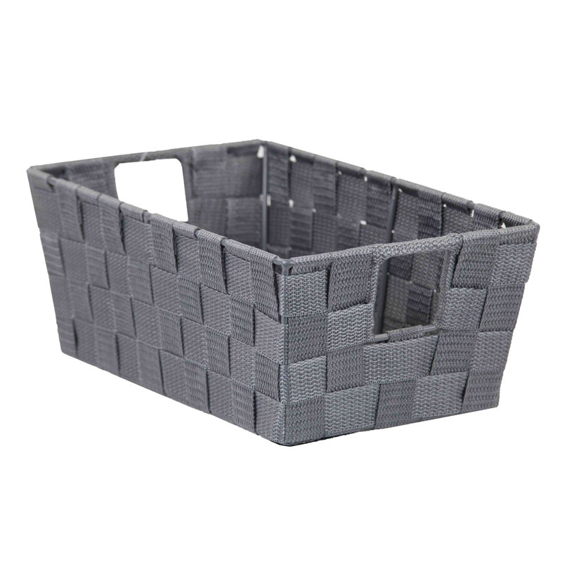 Panier en tissu non tissé, Gris, H 5 po x l 15 po x P 13 po