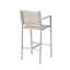 Ensemble de 2 tabourets 29,50 "avec cadre en aluminium antirouille argenté et assise en filet gris pour l'extérieur