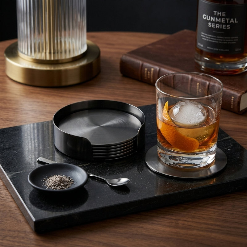 Sous-verre Avellino, Noir