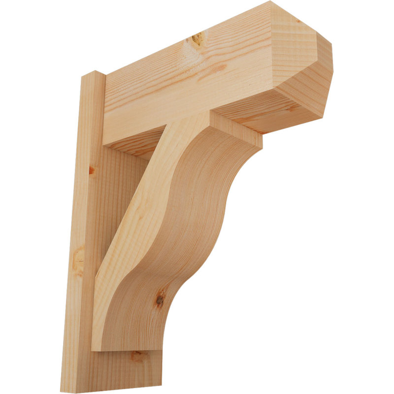 Persienne en bois rustique Funston Craftsman, P 18 po x H 22 po, Sapin Douglas de 7 1/2 po (lisse)