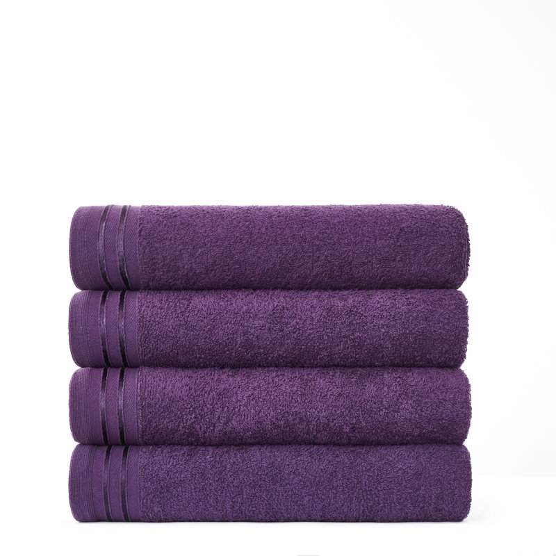 4pk Wilsford Bath Sheet 75x135, Purple