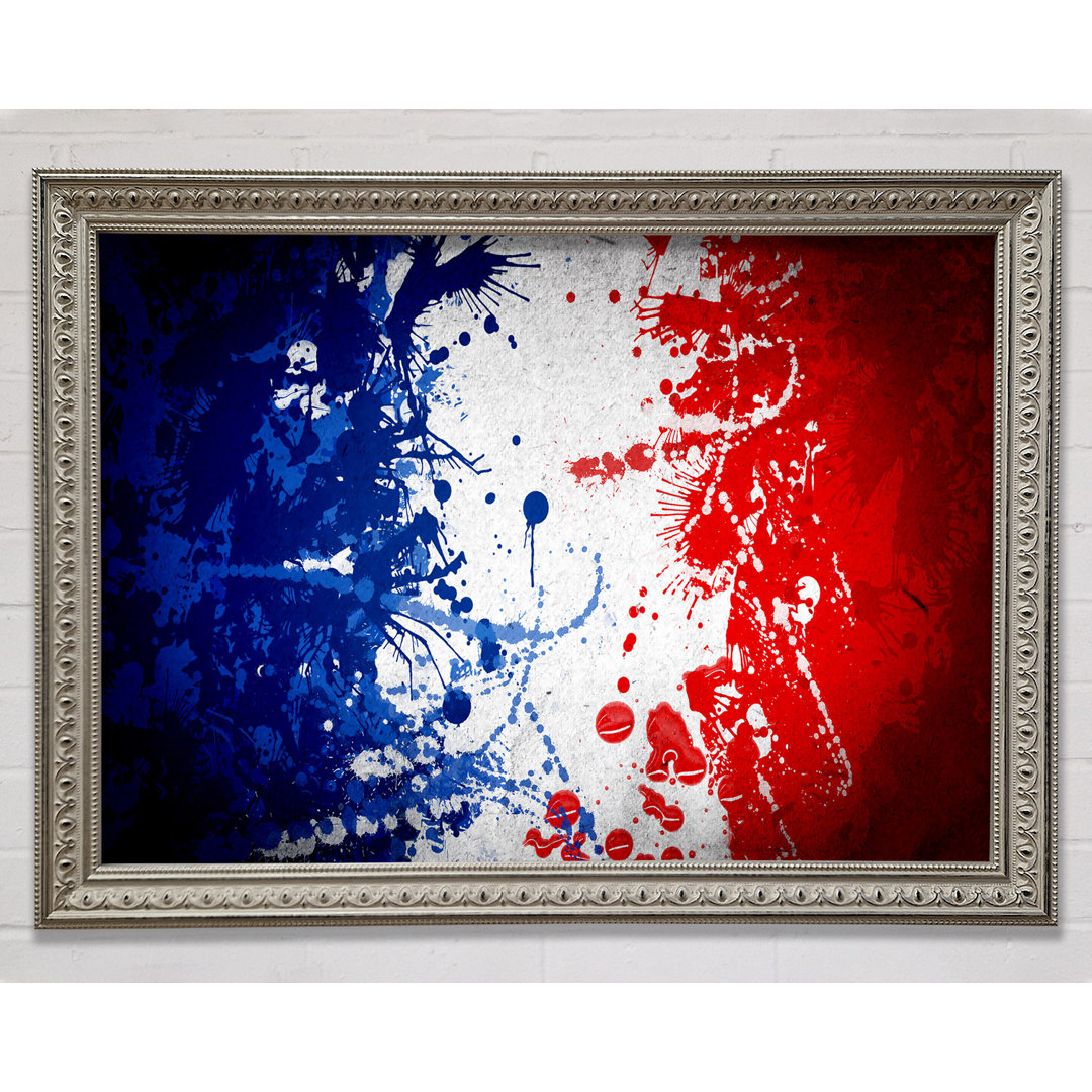 Gerahmtes Poster French Flag Grunge