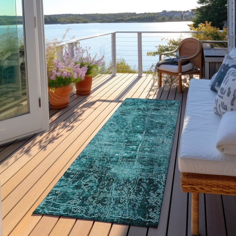 Bergquist Abstract Indoor / Outdoor Rug, Runner 2'3" x 7'6"
