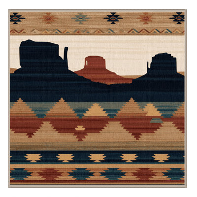 Washable Mesa and Butte Southwestern Area Rug