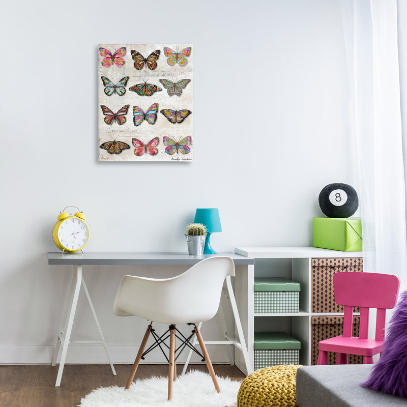 Art mural sur toile Butterfly Love Vintage par Jennifer Lambein, H 30 po x l 24 po