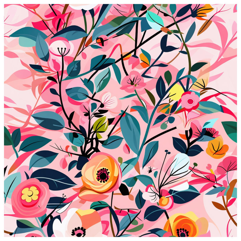 Papier peint floral sur toile - Décoration murale nature en plusieurs tailles, 32 x 32 pouces