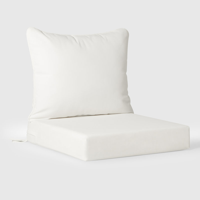 Deep Seating Right Arm Chair With Cushions, White, Gray