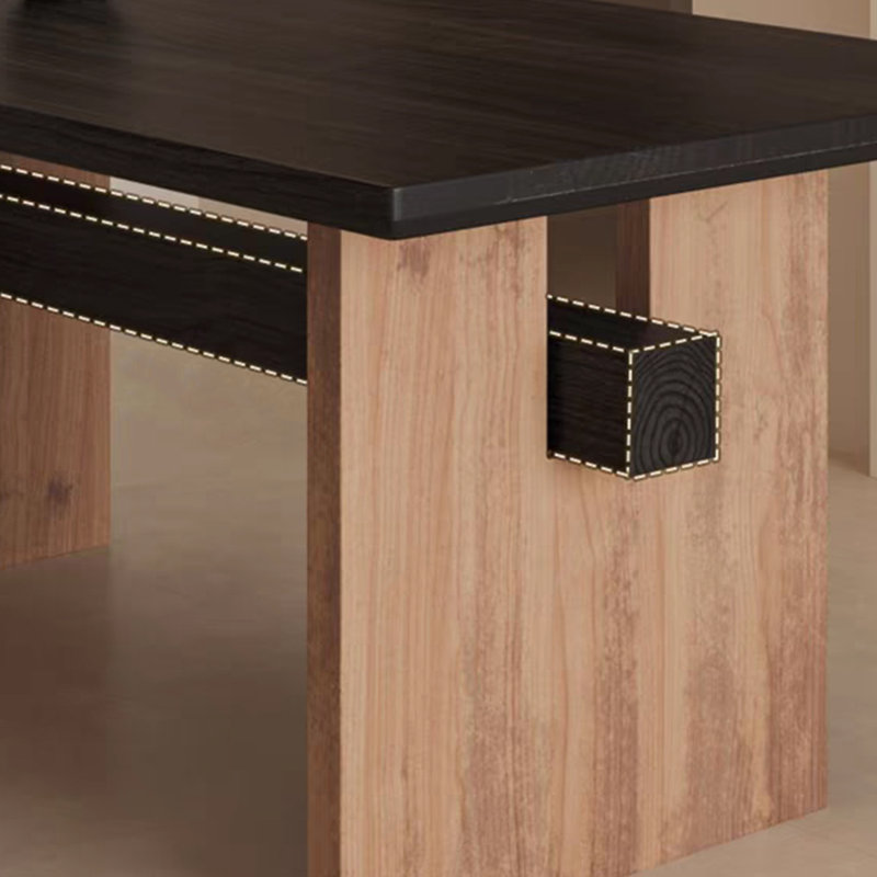 Bureau noir, bois massif, pour un usage domestique, rectangulaire, H 29,53 po x l 70,87 po x P 31,5 po