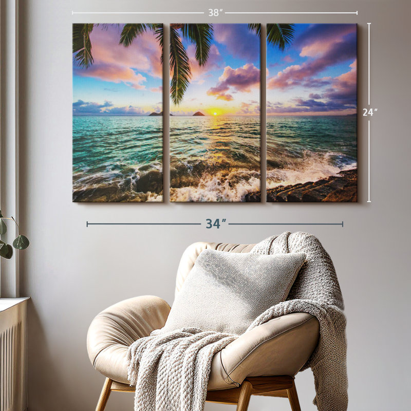 «Lanikai Beach» sur toile, 24" H x 38" W