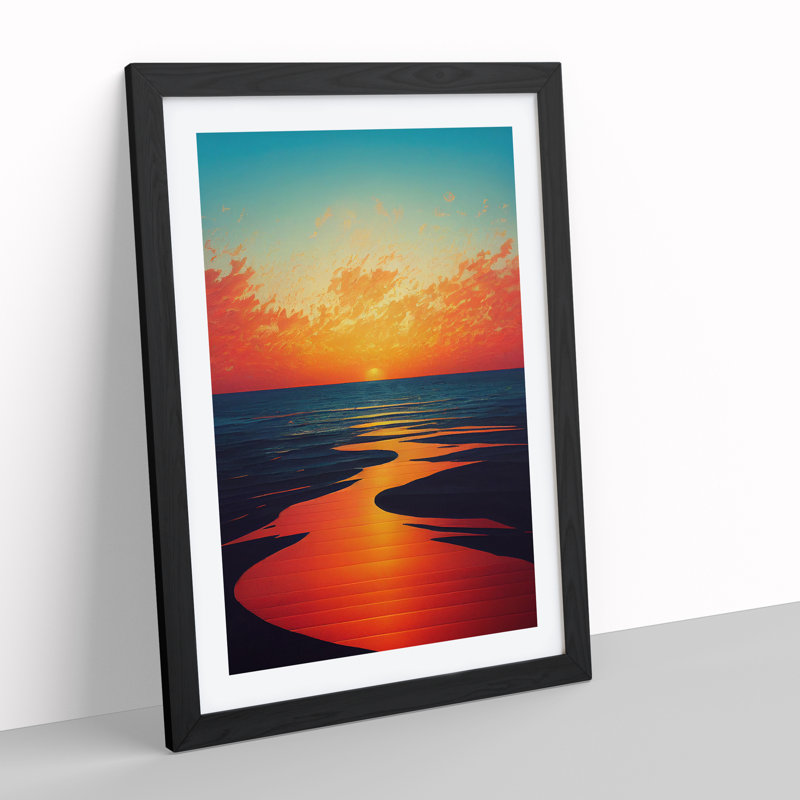 Sunset - Painting, 34cm H x 25cm W x 2cm D, No Matte, Paper