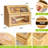 Bread Storage Farmhouse Bread Box For Kitchen Countertop Bread Container With Clear Window Breadbox Double Layer Bamboo Extra Large Capacity Bin Kitchen Food Storage Container(Natural)