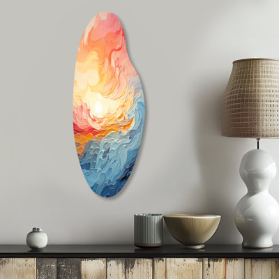 Cigi - Sunset Curved Shape Assymterical Metal Wall Art