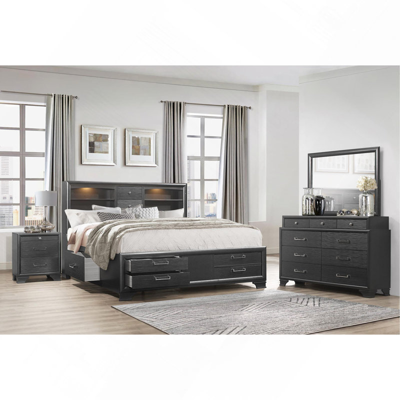 Civic Grey Nightstand, Gray