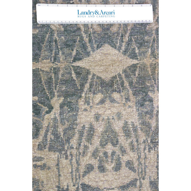 Flight Damask Area Rug in Blue/Taupe/Silver, Rectangle 8' x 9'7"