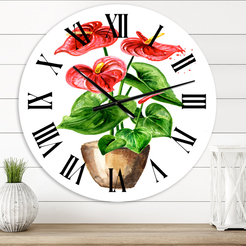 Horloge murale traditionnelle Anthurium, Très petit