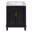 Meuble-lavabo de salle de bain avec lavabo supérieur, armoire de rangement moderne avec 2 portes à fermeture douce et tablette réglable-27276790
