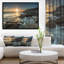 «Sydney Beach with Bright Sunset», reproduction de photo sur toile tendue encadrée-26683351