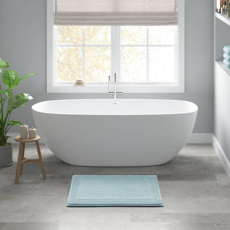 Tapis de bain réversible 100% coton touffeté 3000 g / m², Rectangle 1 pi 5 po x 2 pi