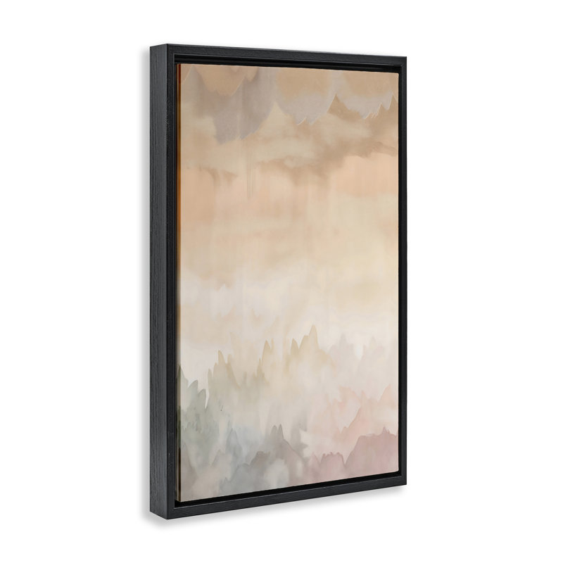 Cadre flottant abstrait Calm & Soft Colors, design Creative Studio, Cadre flottant noir de jais, H 25 po x l 17 po