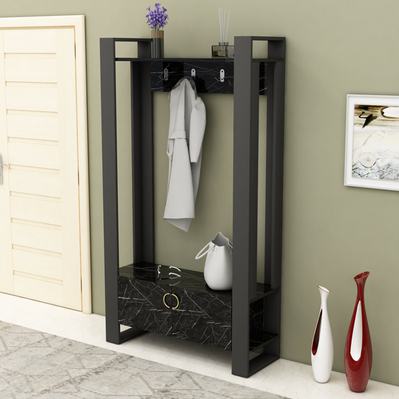 Coat Rack With Bench And Cabinet Flumen 