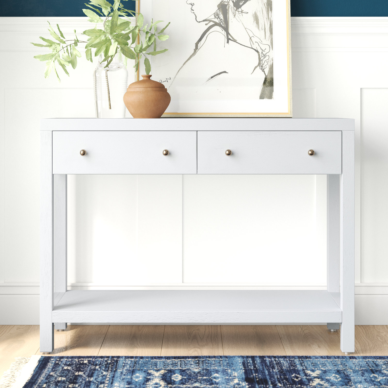Celine 40" Console Table, Textured White