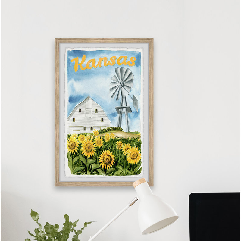 Kansas Barn par - peinture encadrée, H 36 po x l 24 po x 1,5 po