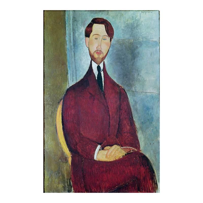 Léopold Zborowski par Amedeo Modigliani - estampe numérique, H 20 po x l 16 po