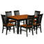 Ensemble de salle à manger 5 pièces comprenant une table de cuisine rectangulaire avec rallonge papillon et 4 chaises, 107 x 152 cm, noir et cerisier-918535338-892191207