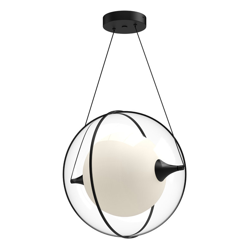 Lustre sphérique unique à 1 lumière Aries, Noir