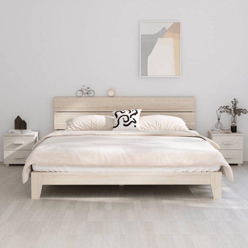 Gwendy 40cm W Solid + Manufactured Wood Bedside Table, White