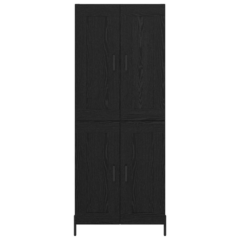 Highboard 2 Pcs Old Wood Engineered Wood, Black Oak