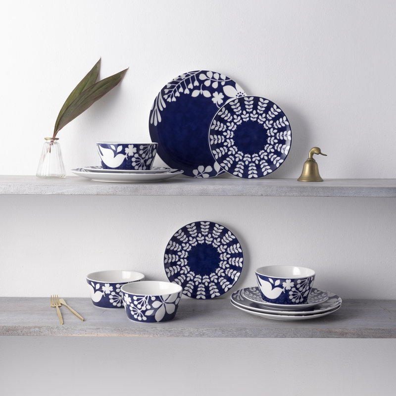 Noritake Bluefjord 12-Piece Dinnerware Set, Service For 4