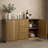 Potomac Reeded 3-Drawer Solid Wood Sideboard Cabinet with 2 Doors and Adjustable Shelves for Dining or Living Storage-626734795