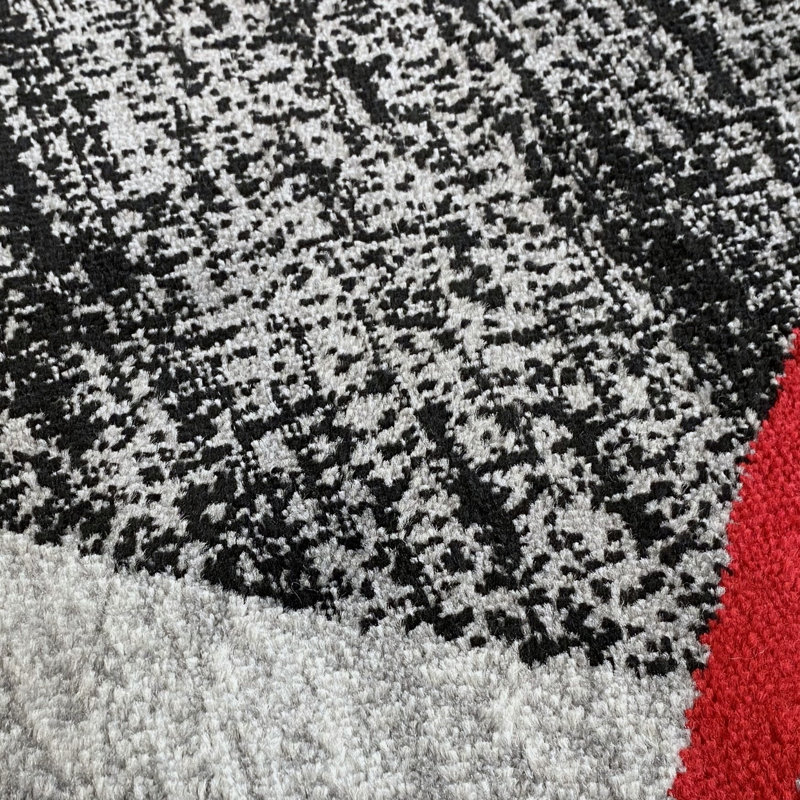 Tapis aux teintes grises / noires abstraites Cobbett, Rectangle 7 pi 10 po x 10 pi 6 po