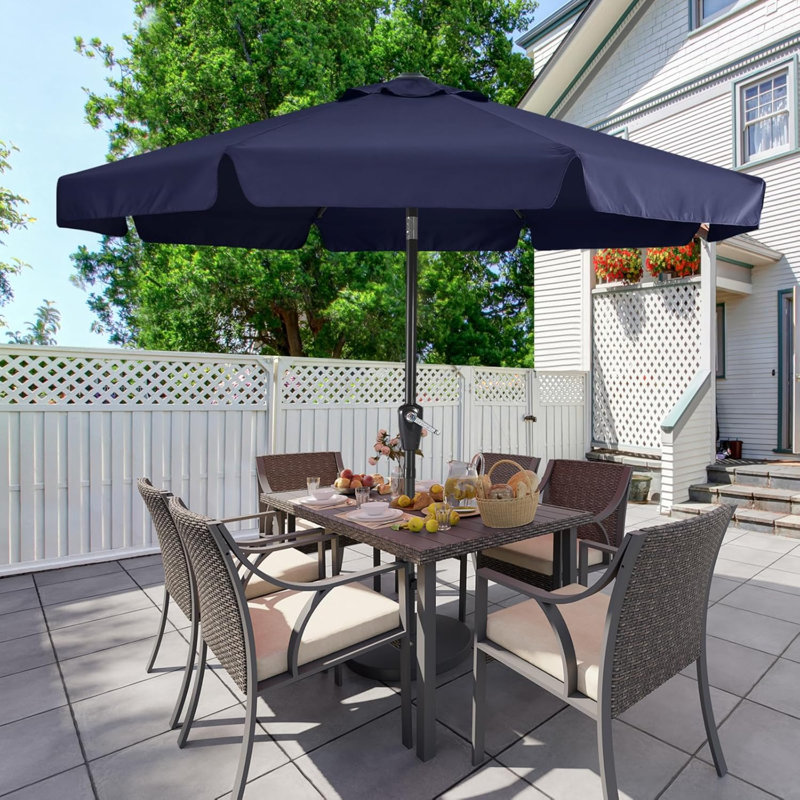 Cania Tilt Market Parasol, 240cm H x 270cm W x 270cm D, Navy