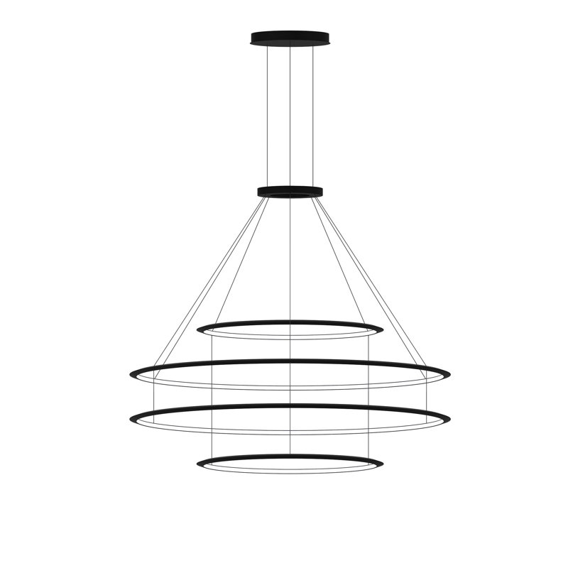 Circular 4 - Light LED Chandelier, Black, 3000K, Black