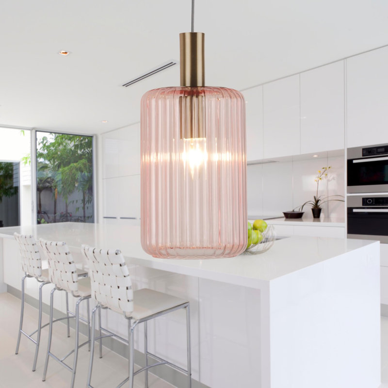 Colberg 1 - Light Cylinder Pendant, Blush Pink/Gold
