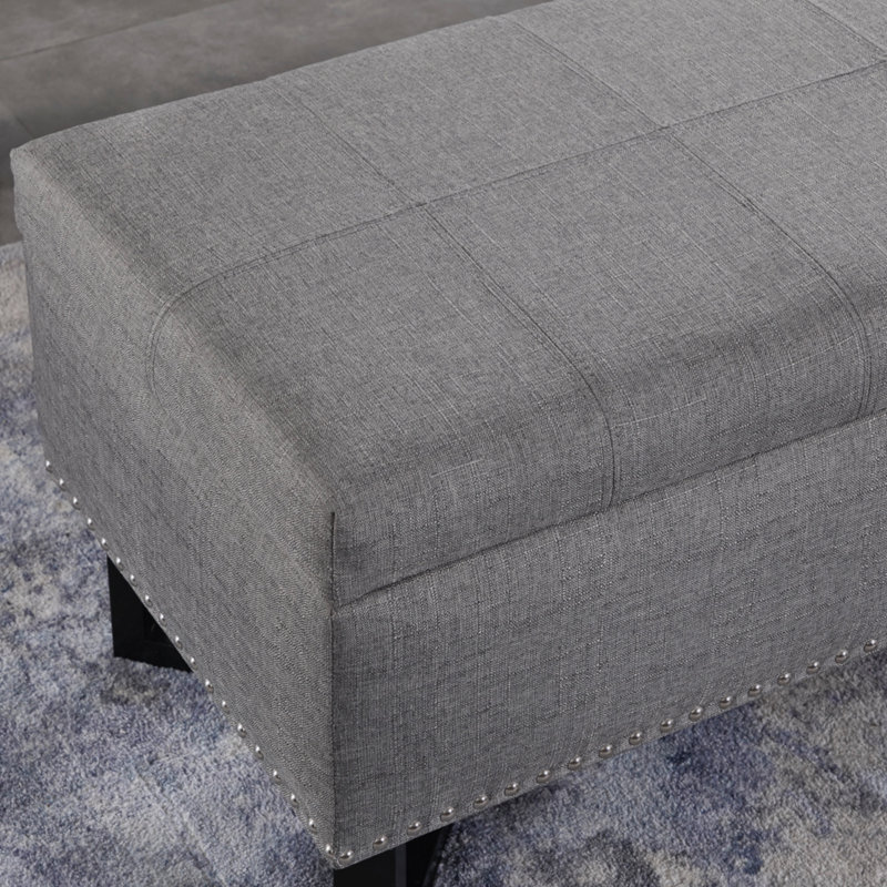 Banc de rangement à couvercle rabattable Arist, gris