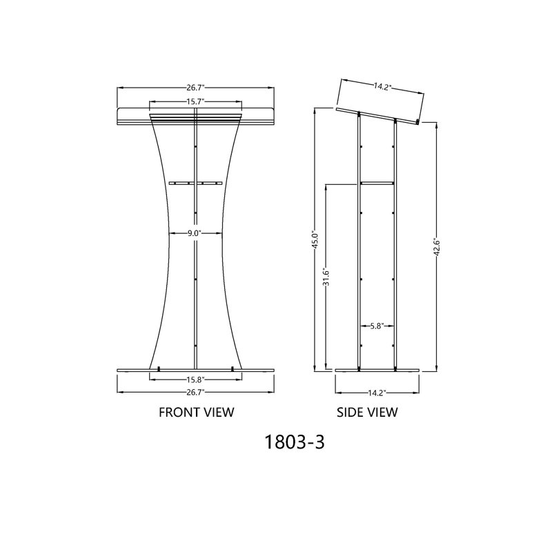 Clear Acrylic Modern Podium Lectern for Events and Offices