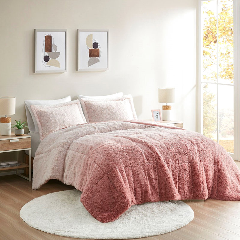 Édredon en fausse fourrure Blush Ombre Warm - simple / simple TG