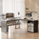 Nedyo 55.7" Lift Top Computer Desk with Storage Drawers, Home Office Desk with Monitor Stand