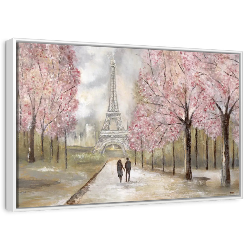 Balade à Paris, Cadre flottant blanc, 13 po x 9 po