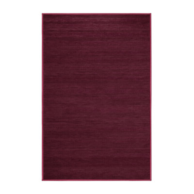 Machine Washable Solid Red Area Rug