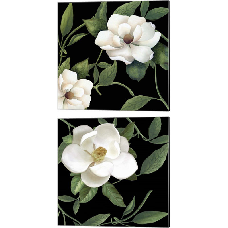 Sweet Magnolias par Color Bakery, art sur toile (ensemble de 2)