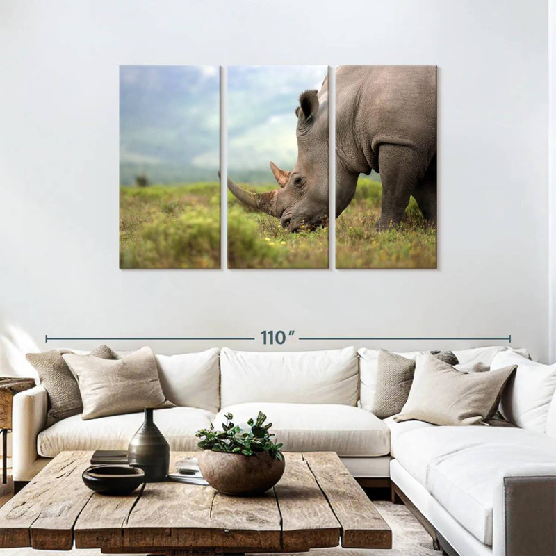 Brampt Endangered Rhinoceros, 48" H x 74" W